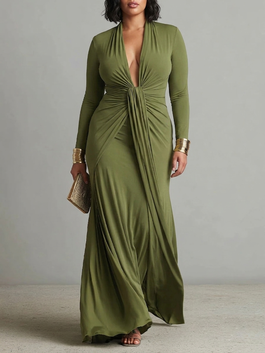 Evelyn™ - Glamourous Silk Maxi Dress