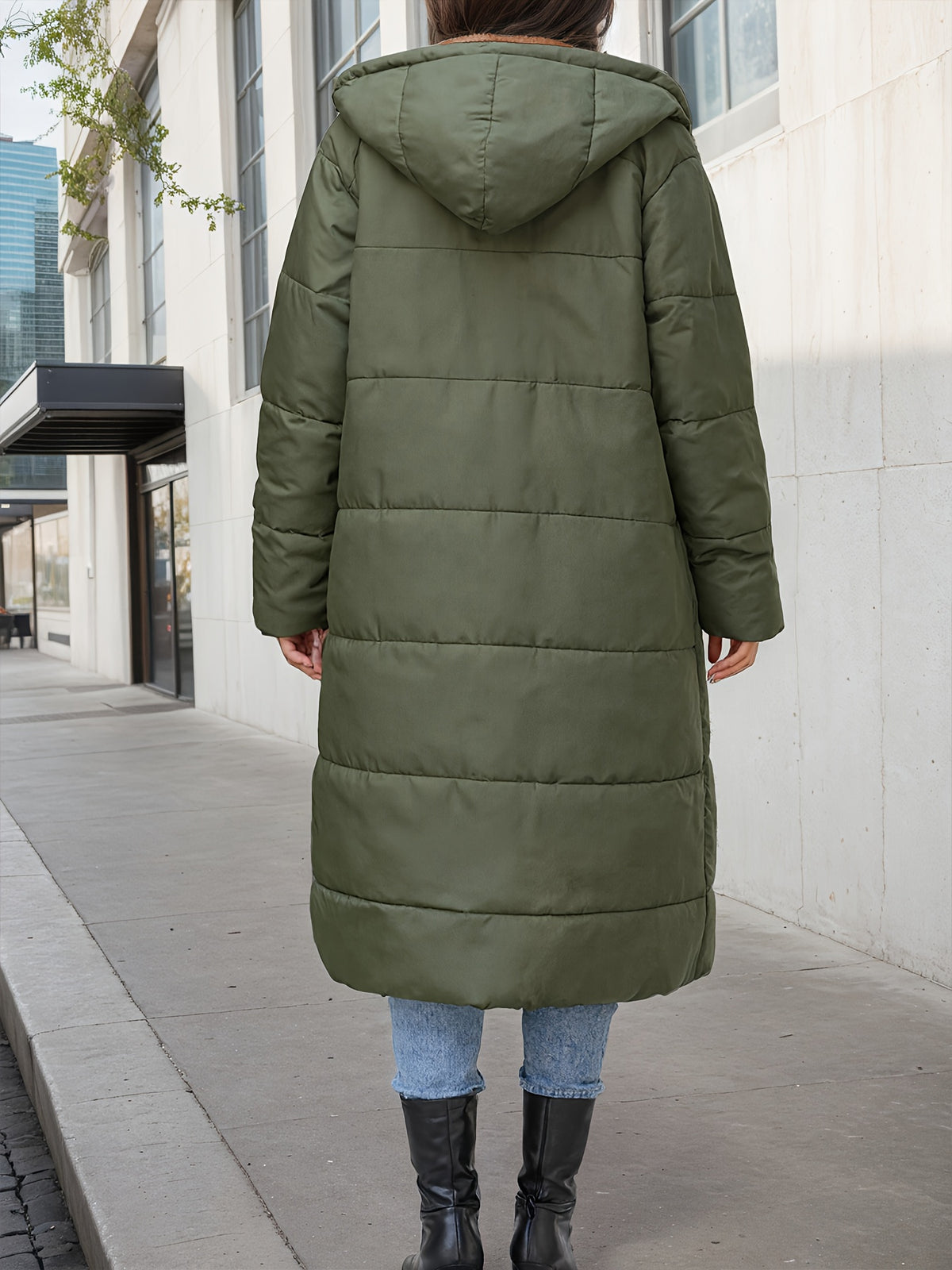 Colette™ – Plush Quilted Long Hooded Coat