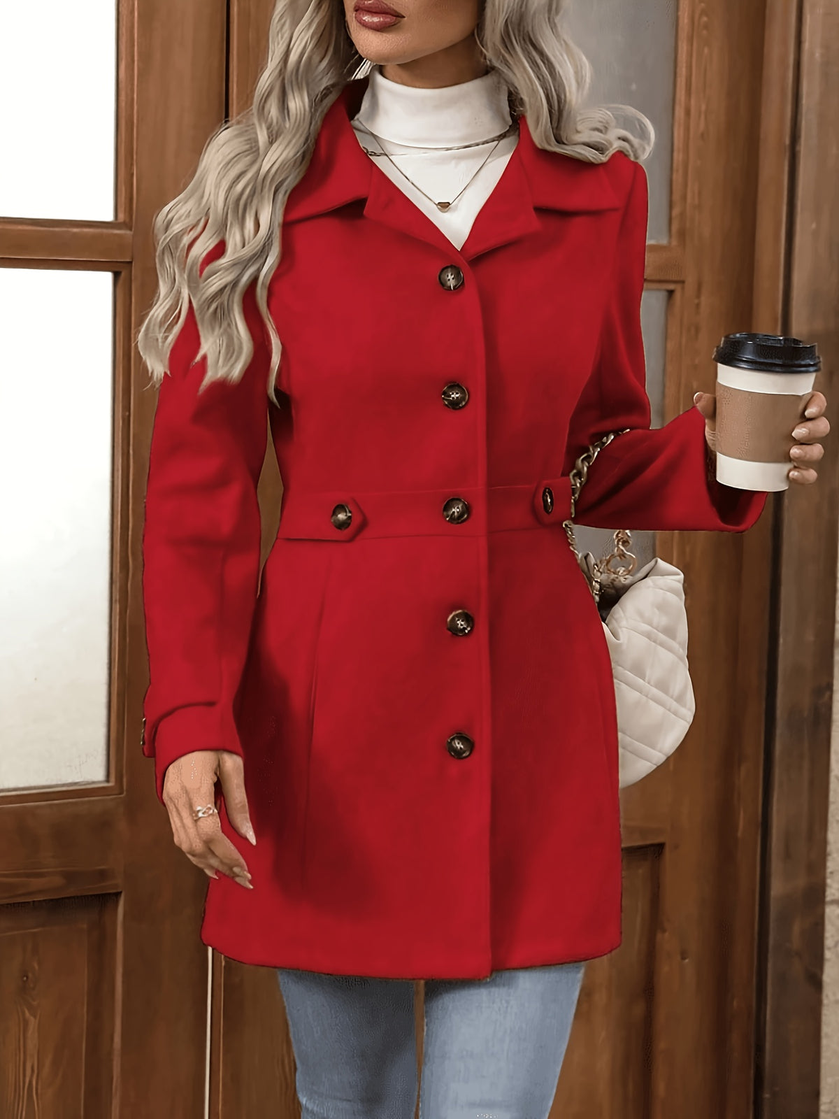 Perrine™ Waist-Cinched Mid-Length Coat