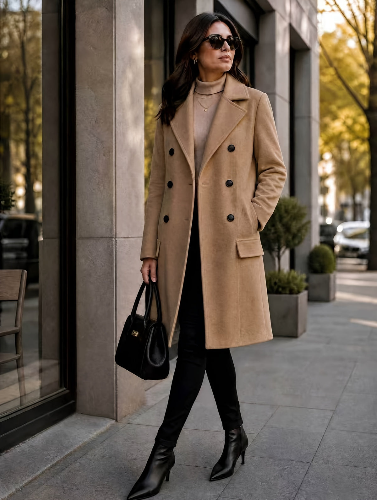 Amandine™ Long Double-Breasted Coat