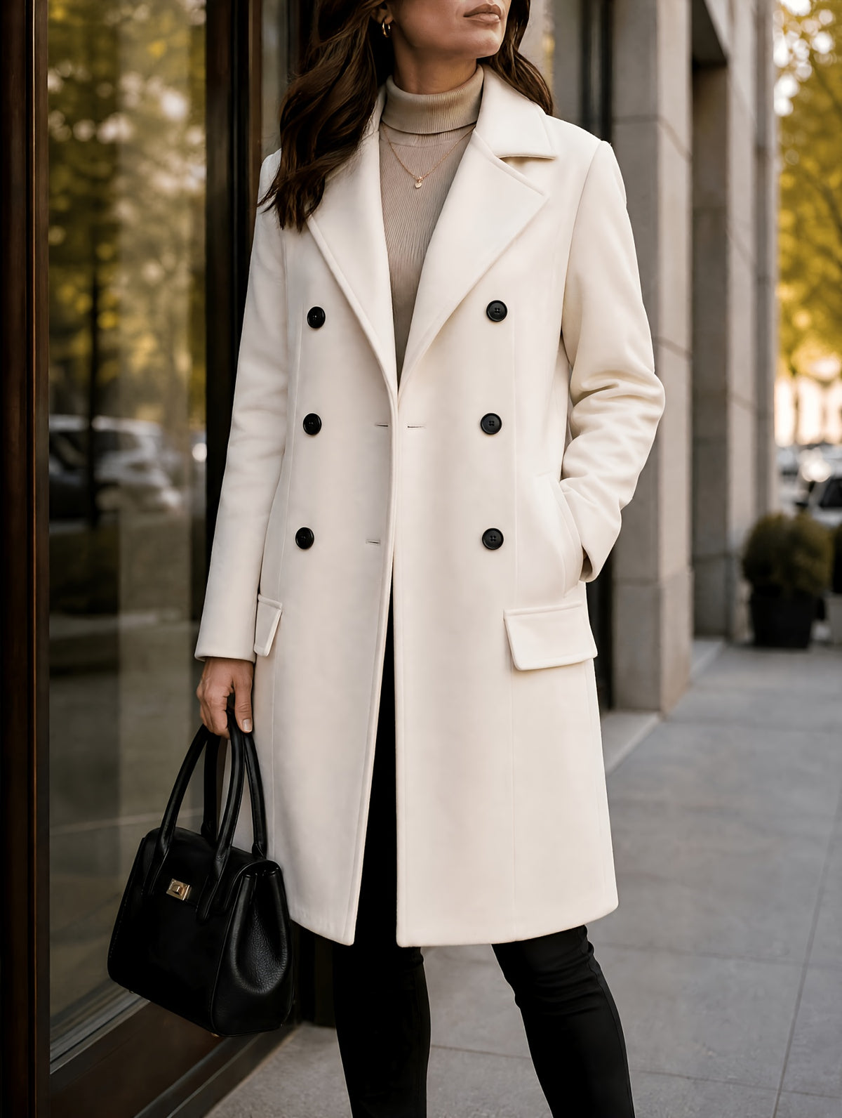 Amandine™ Long Double-Breasted Coat