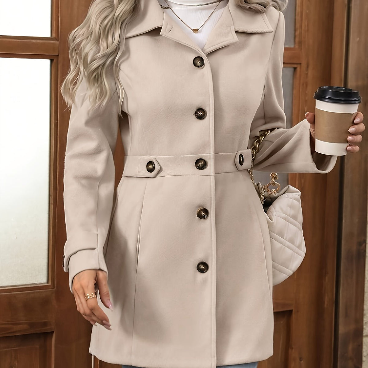 Perrine™ Waist-Cinched Mid-Length Coat