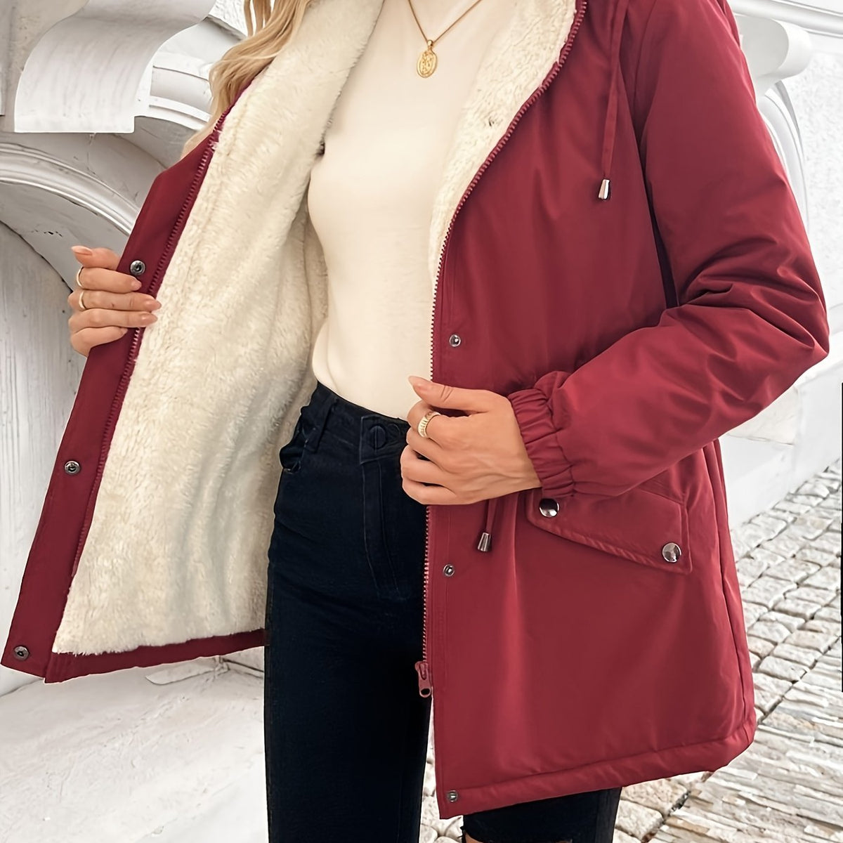 Nora | Fleece-Lined Hooded Winter Jacket