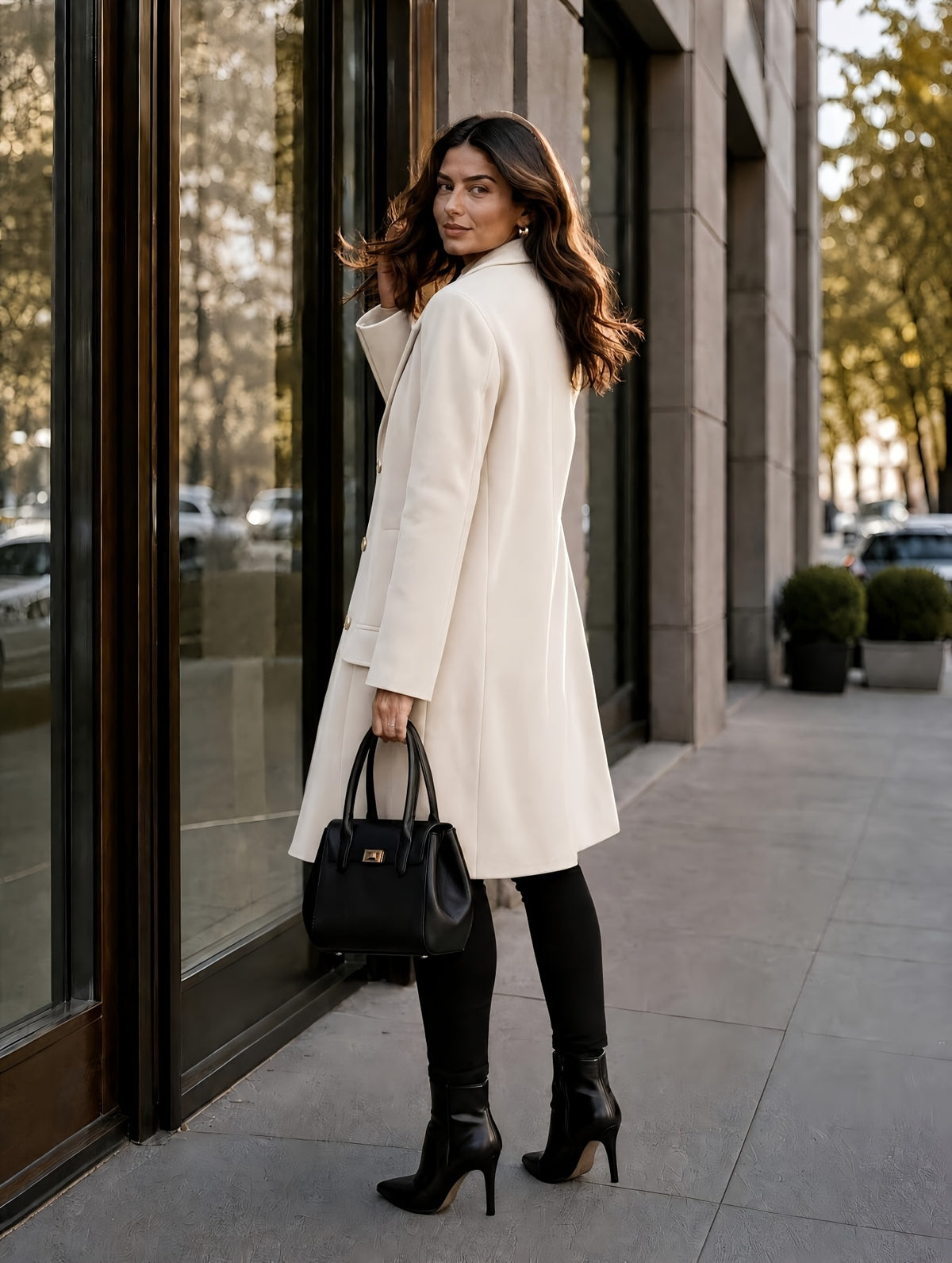 Amandine™ Long Double-Breasted Coat