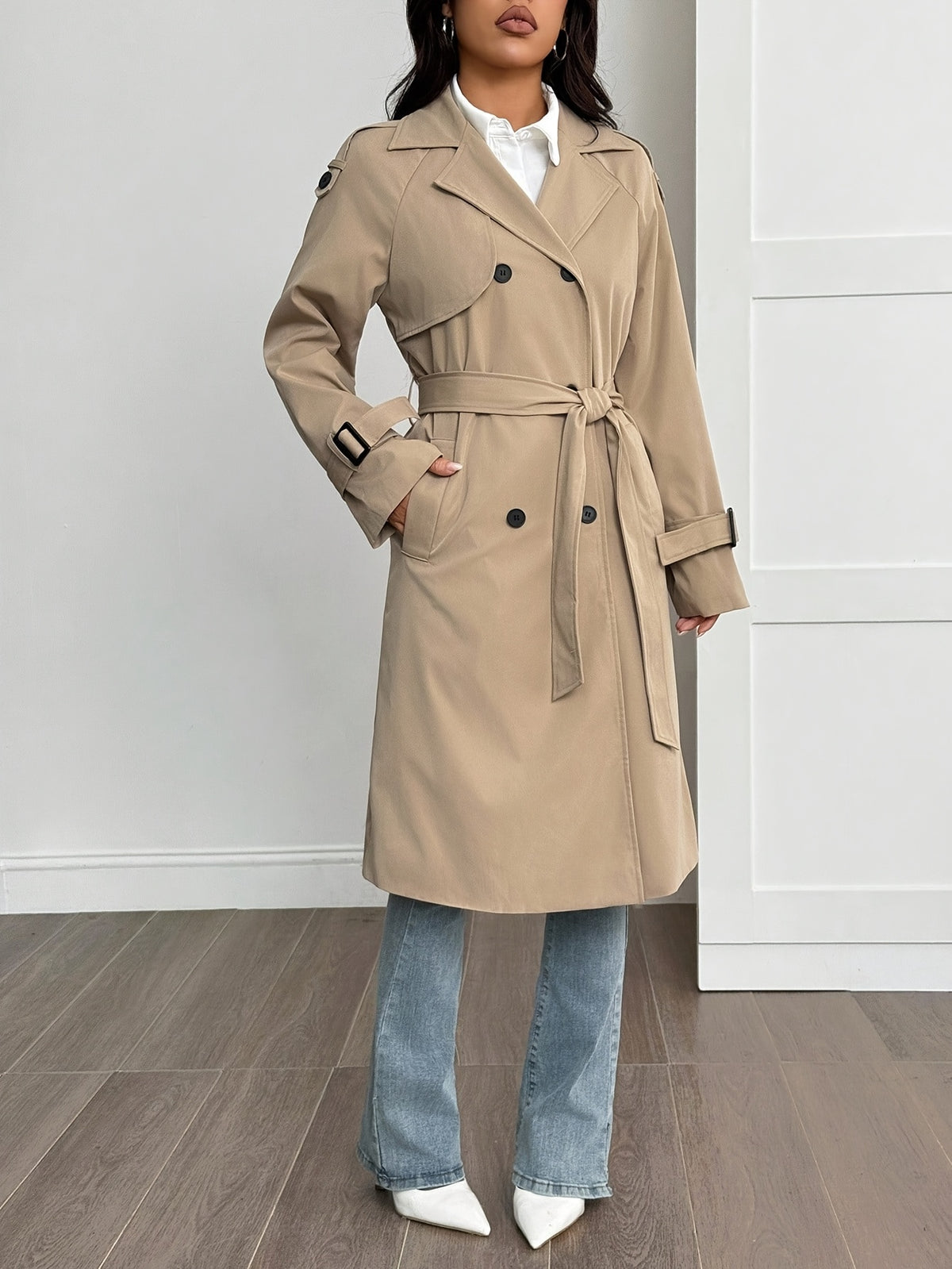 Eloise – Fleece-Lined Belted Trench Coat