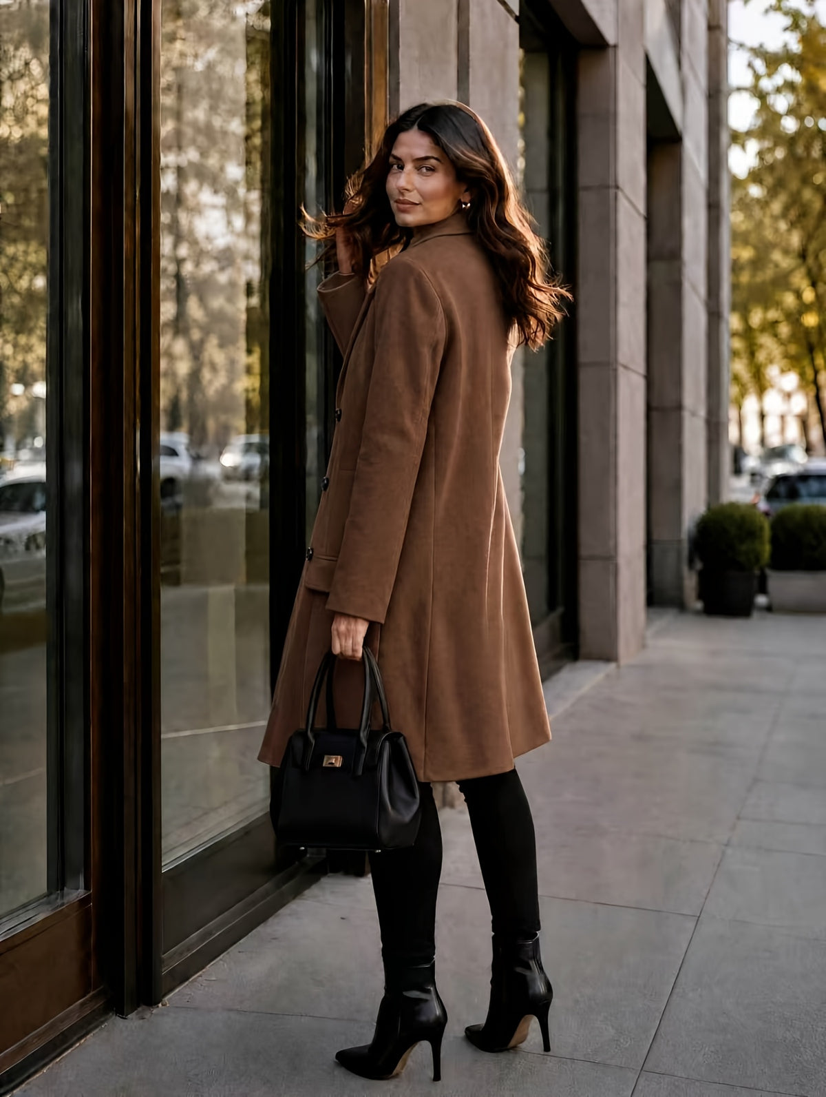 Amandine™ Long Double-Breasted Coat
