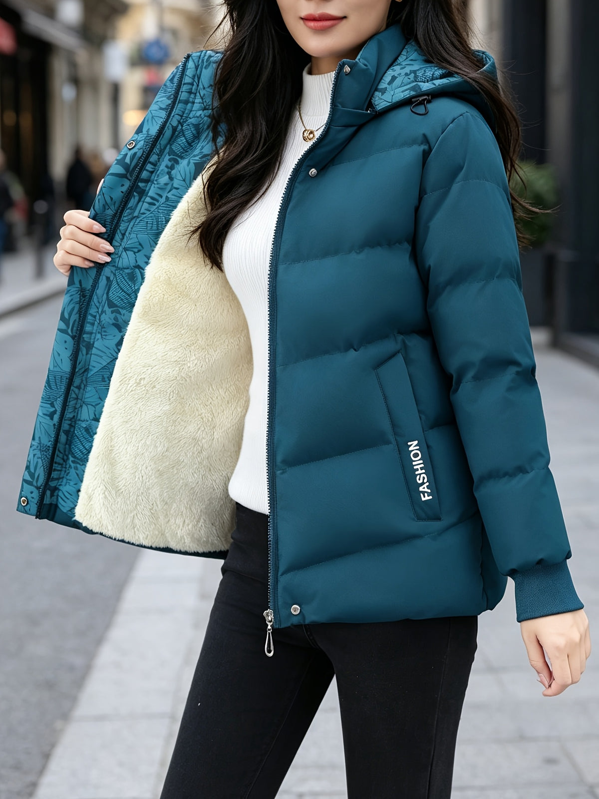 Elise™ – Fleece-Lined Hooded Puffer Jacket