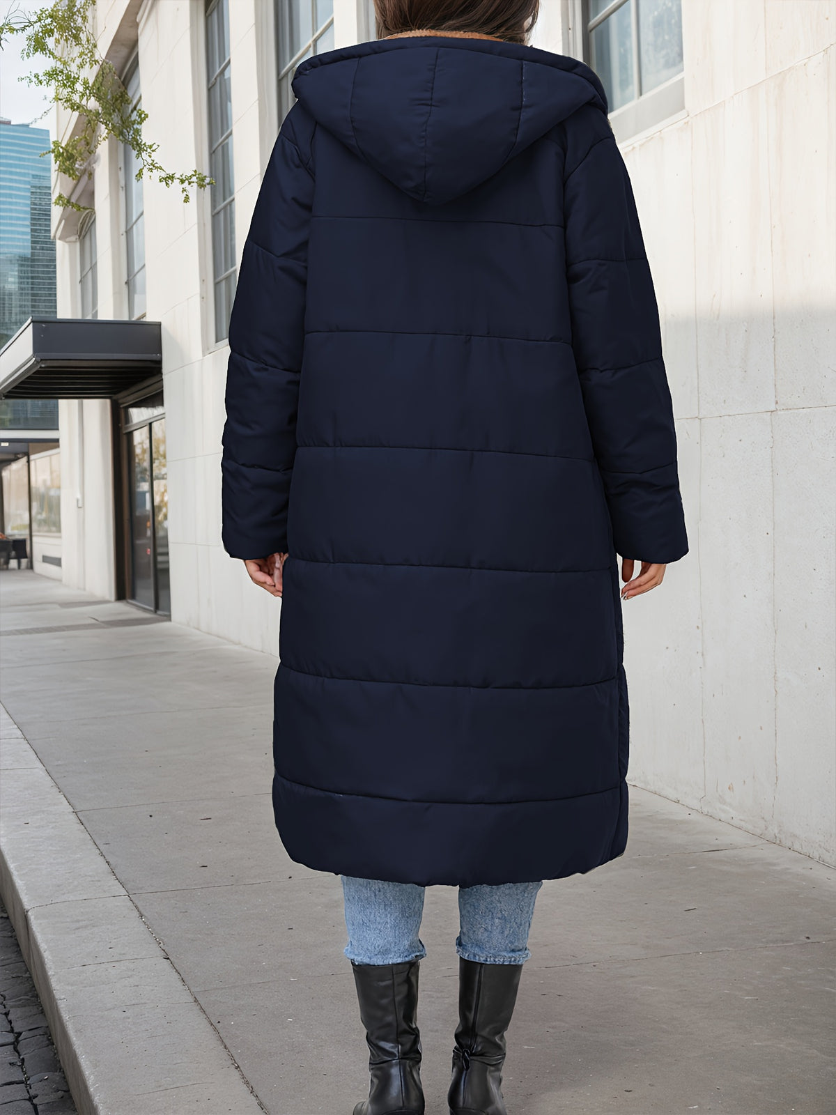 Colette™ – Plush Quilted Long Hooded Coat