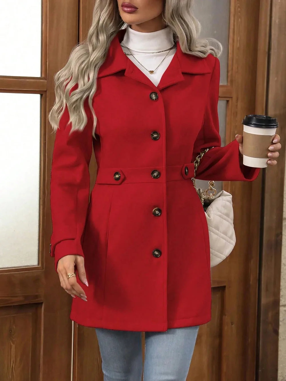 Autumn Wool Coat – Elegant Slim Fit Design for Versatile Styling