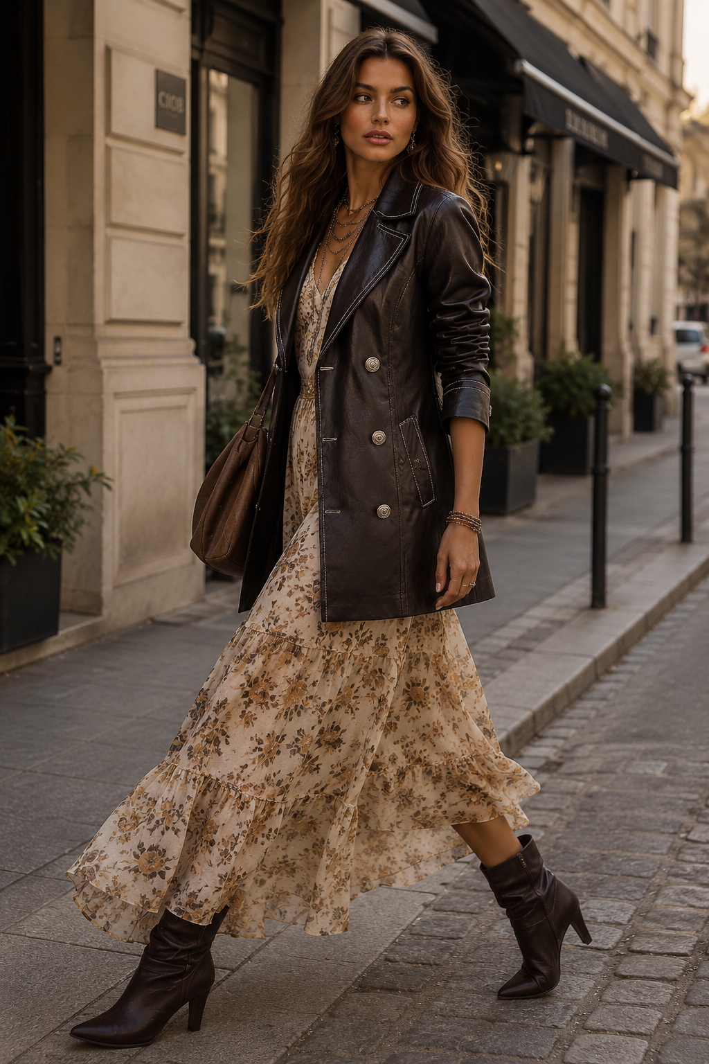 Delphine™ – Vintage-Style Eco-Leather Double-Breasted Trench Coat