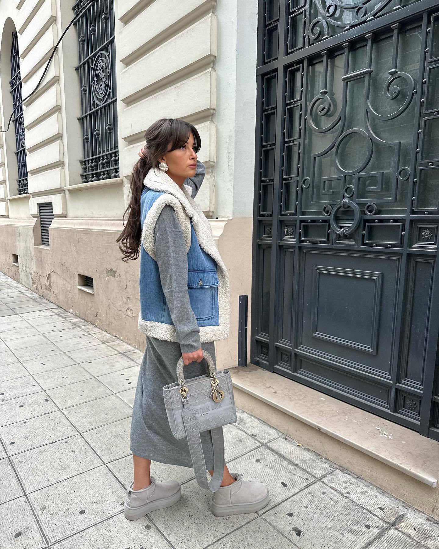 Women's Vintage Shearling Denim Vest