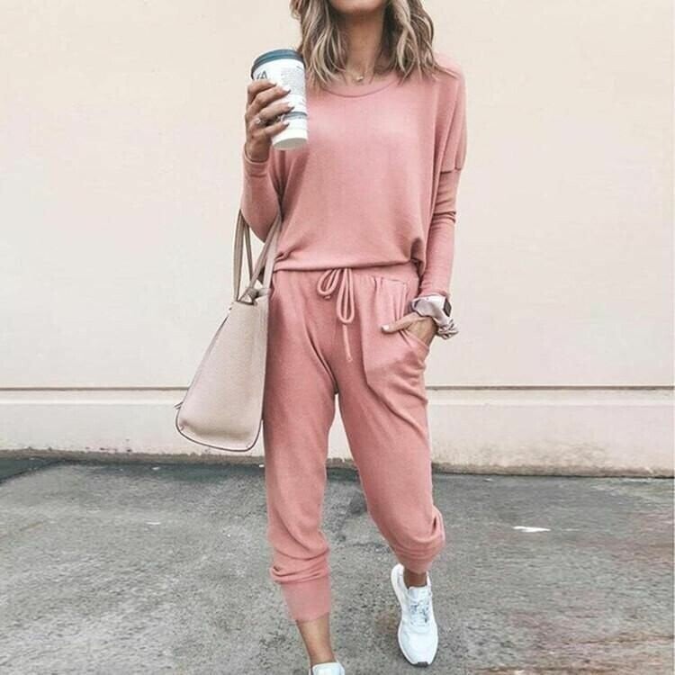 Women's Stylish Two-Piece Top and Trouser Coordinated Set