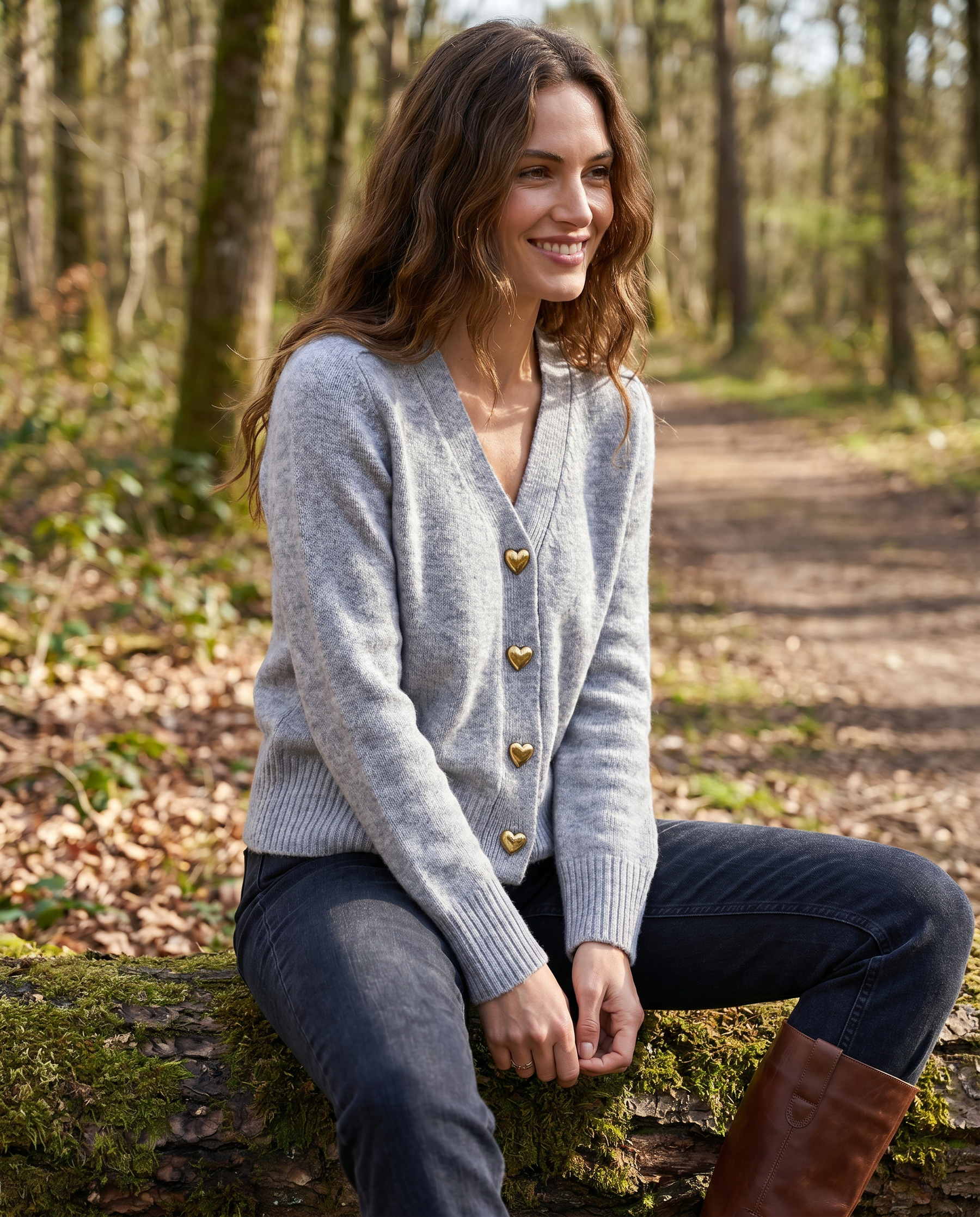V-Neck Cardigan Sweater - Soft Knit Button Front Cardigan