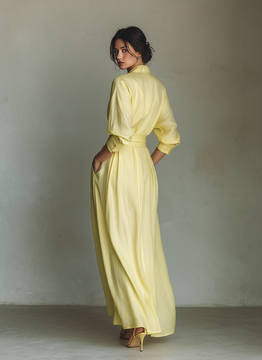 Anisha™ - Summer Linen Maxi Shirt Dress