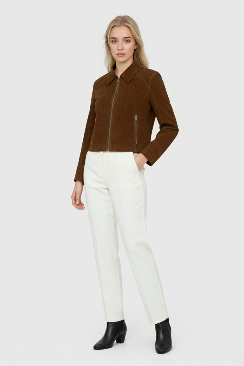 Vintage-Inspired Short Jacket with Comfortable Fit