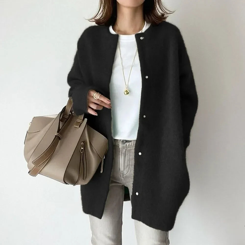 Women's Loose Fit Knitted Cardigan Jacket
