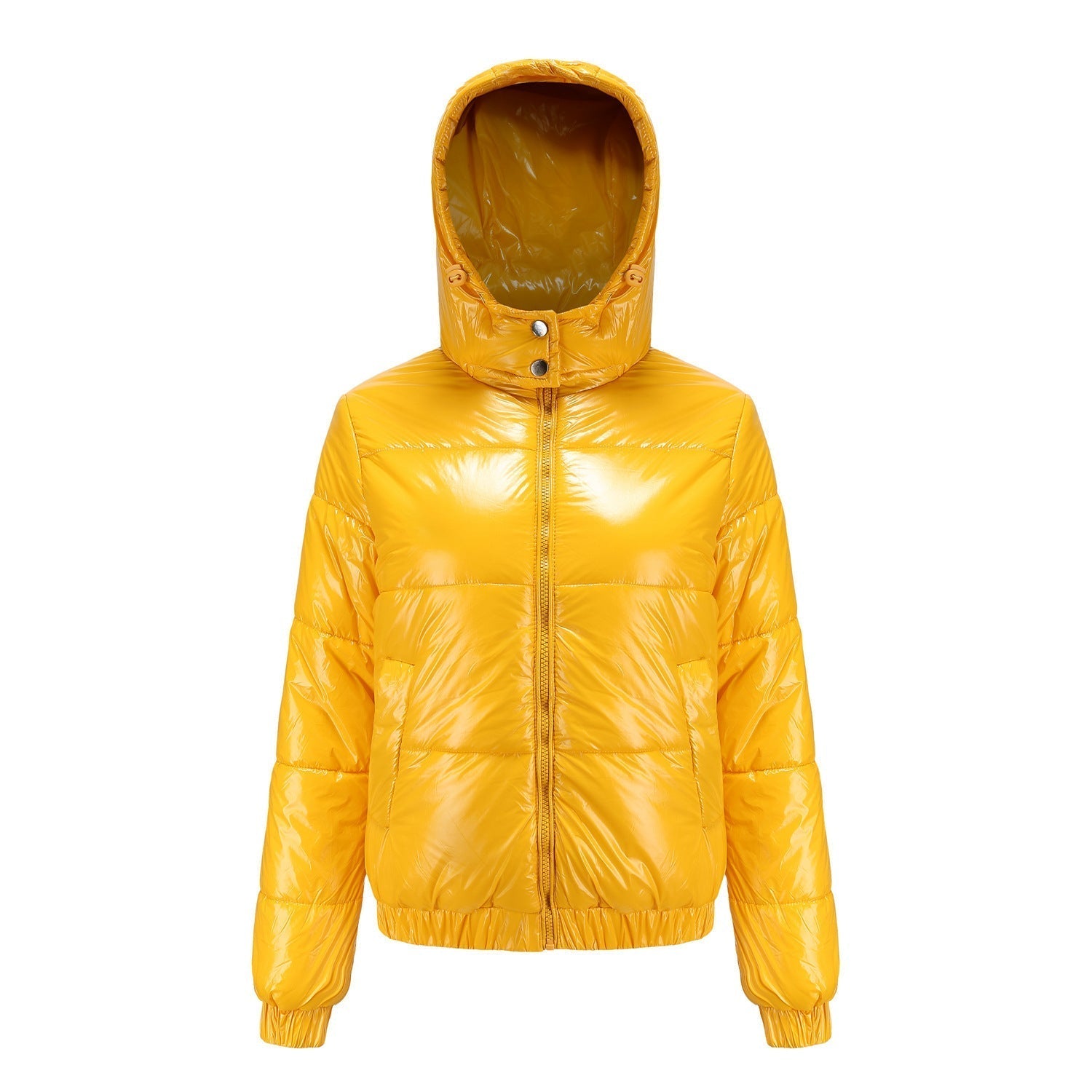 Women's high-gloss down jacket with hood