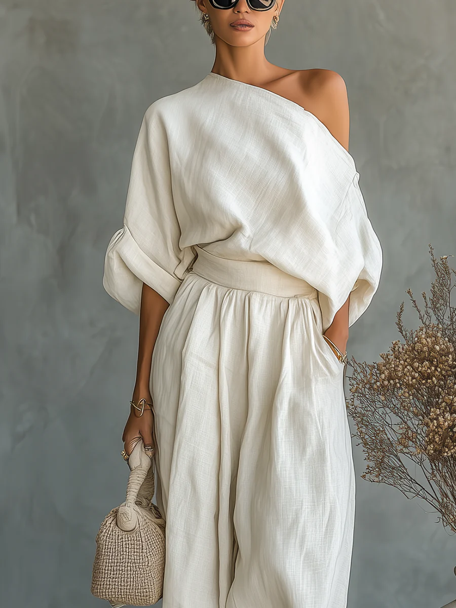 Eleanor™ - Elegant One Shoulder Two-Piece Summer Set