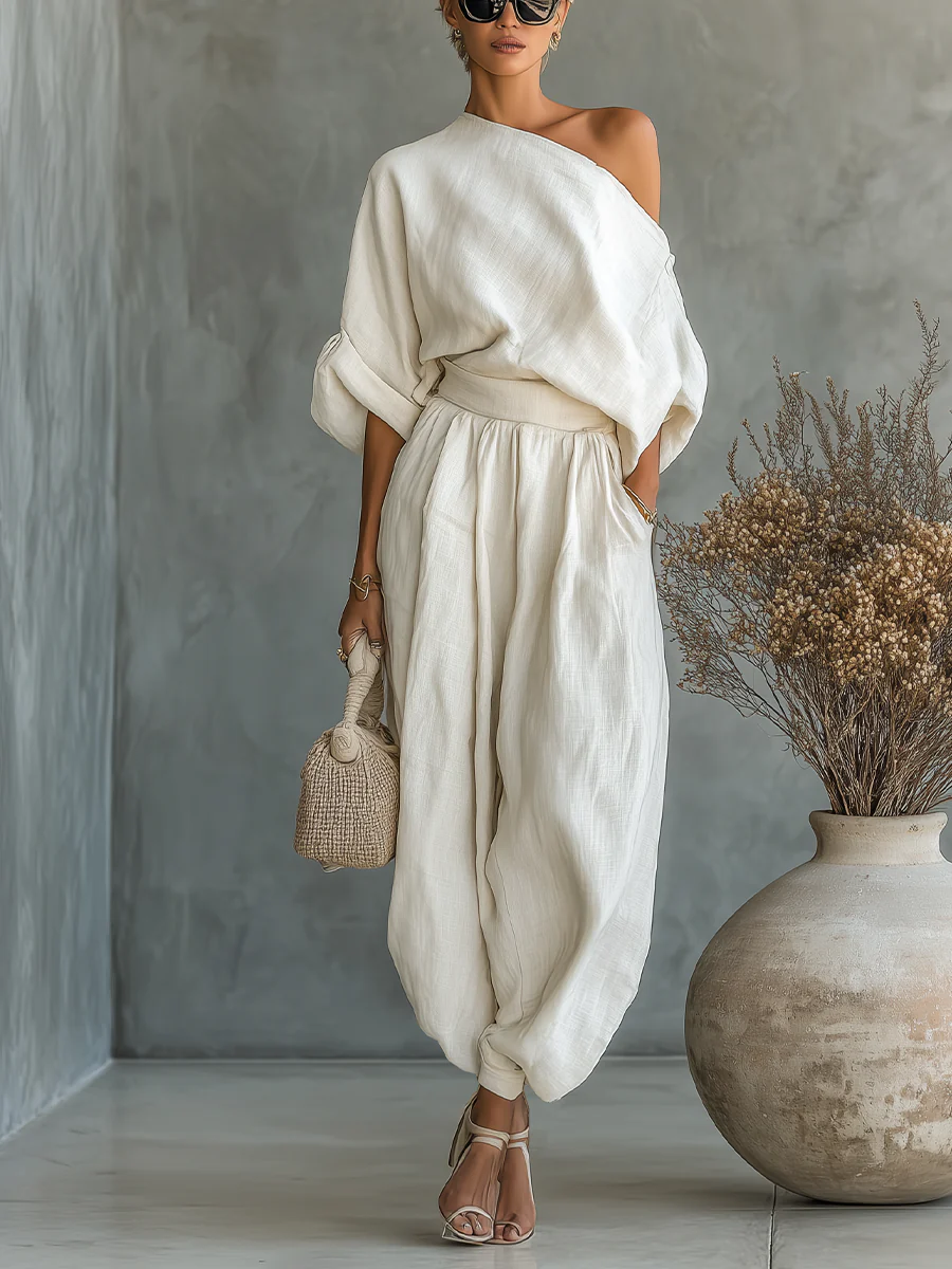 Eleanor™ - Elegant One Shoulder Two-Piece Summer Set