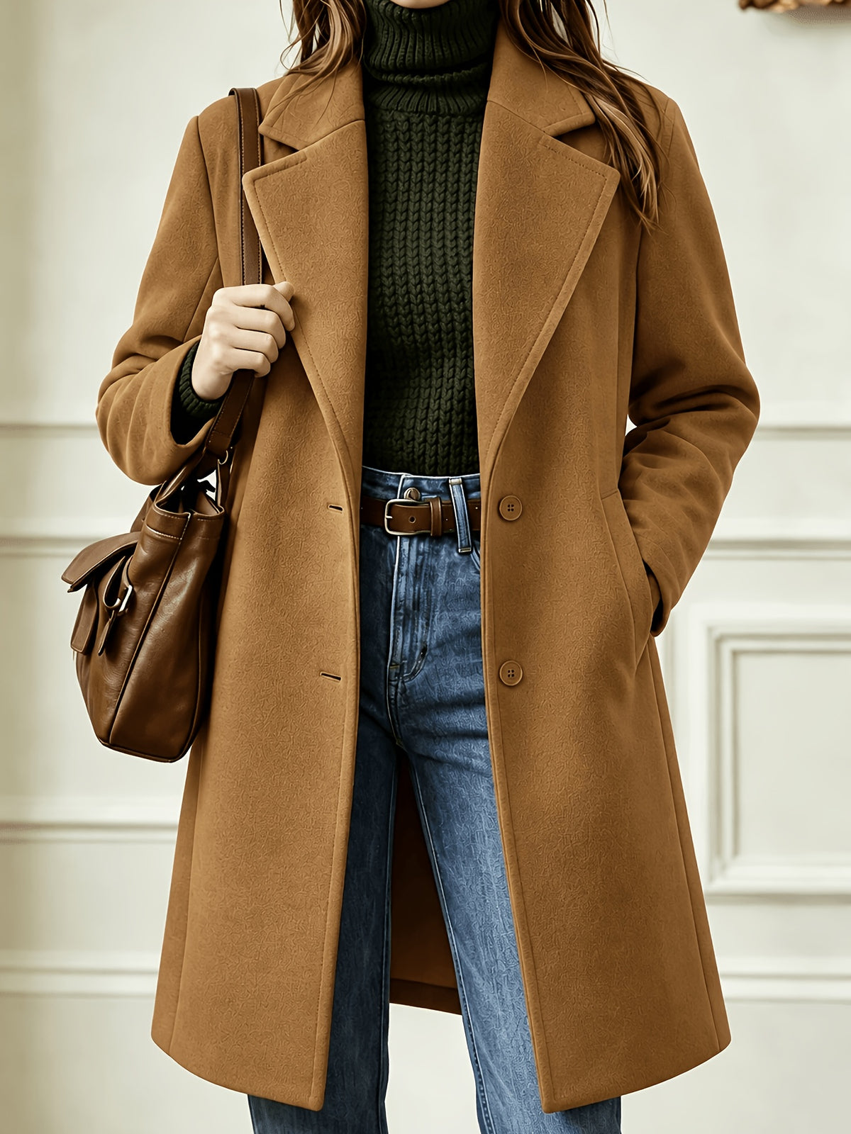 Clémence™ Mid-Length Lapel Coat
