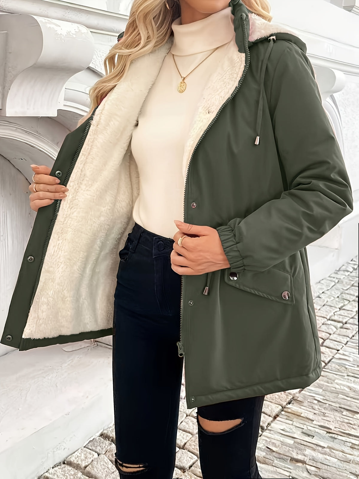 Nora | Fleece-Lined Hooded Winter Jacket