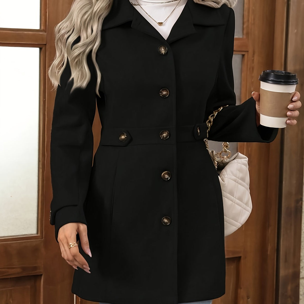 Perrine™ Waist-Cinched Mid-Length Coat