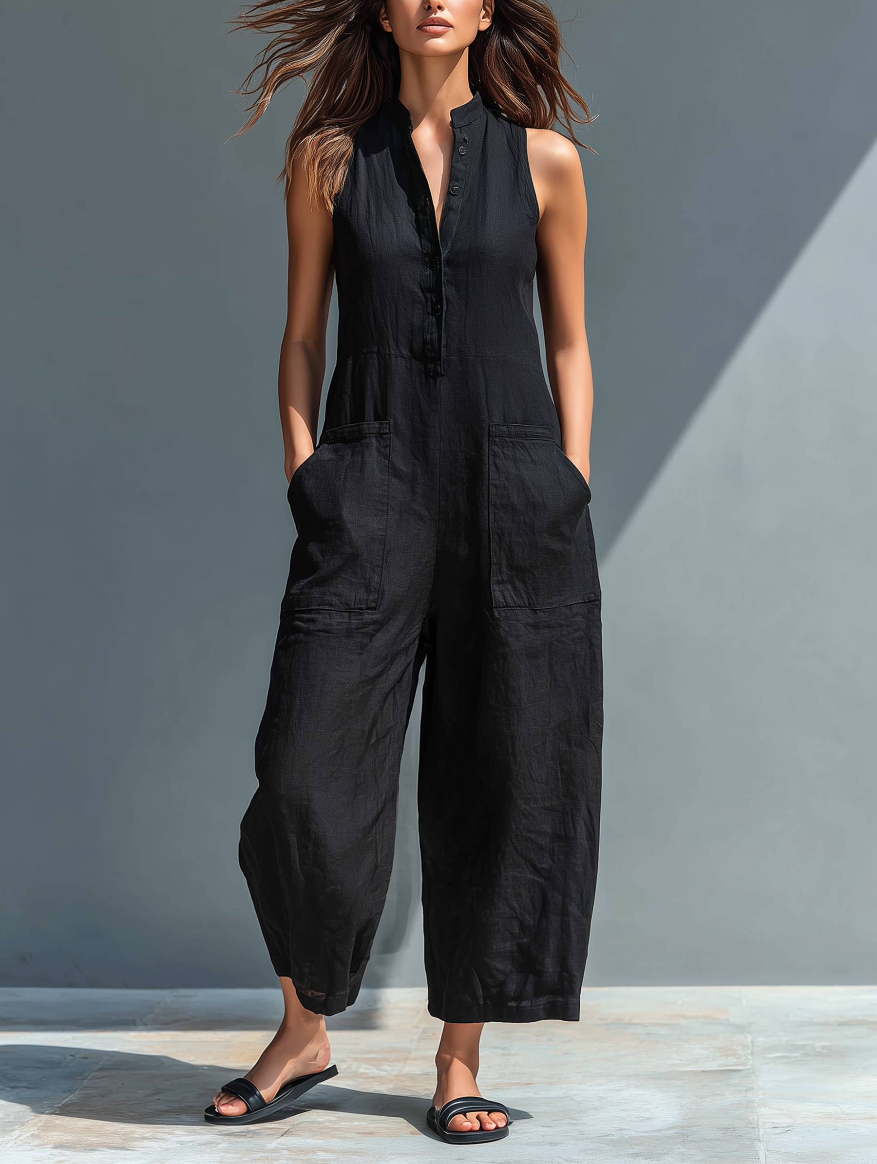 Ruth™ - Elegant Buttoned Wide Leg Jumpsuit