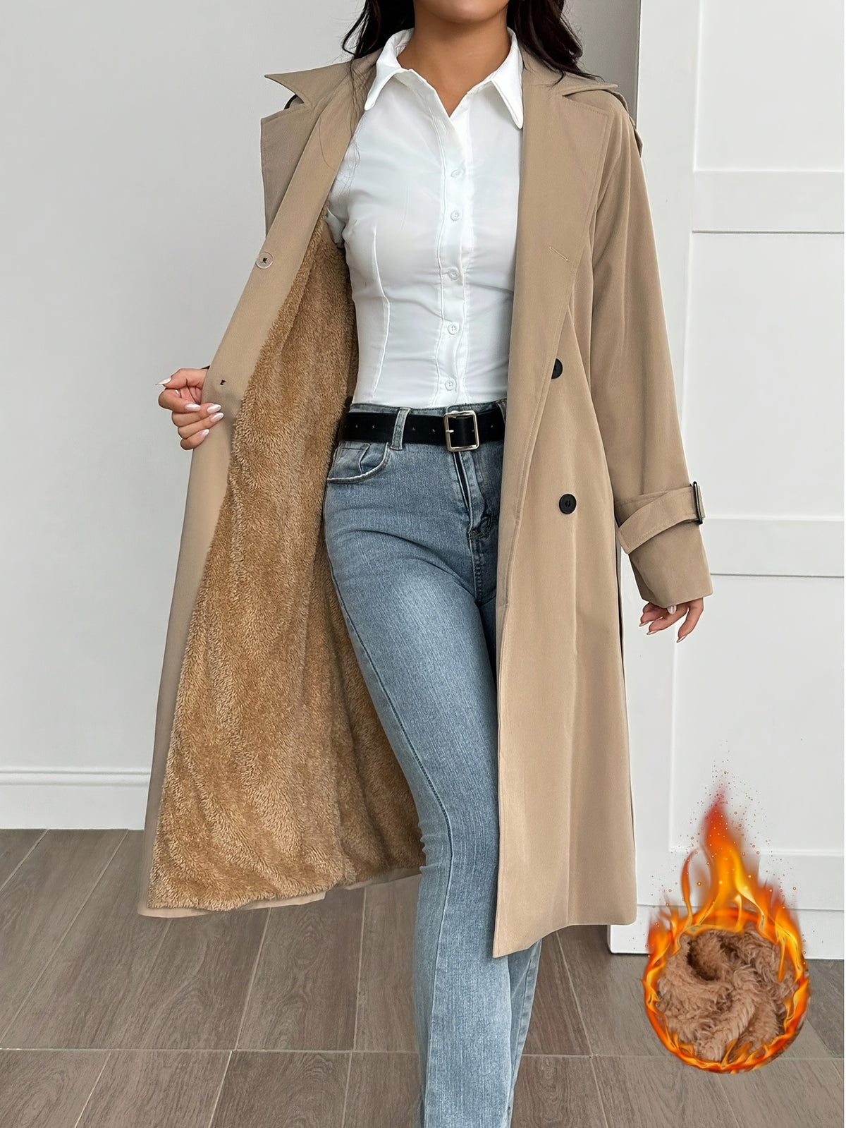 Eloise – Fleece-Lined Belted Trench Coat