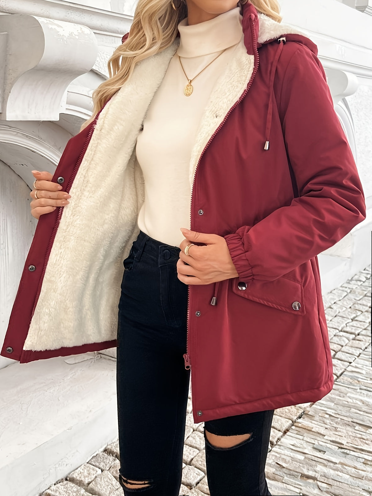 Nora | Fleece-Lined Hooded Winter Jacket