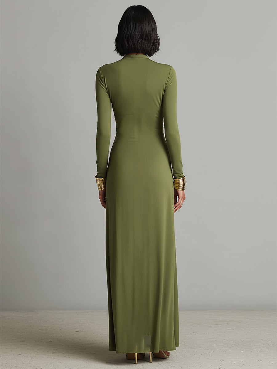Evelyn™ - Glamourous Silk Maxi Dress