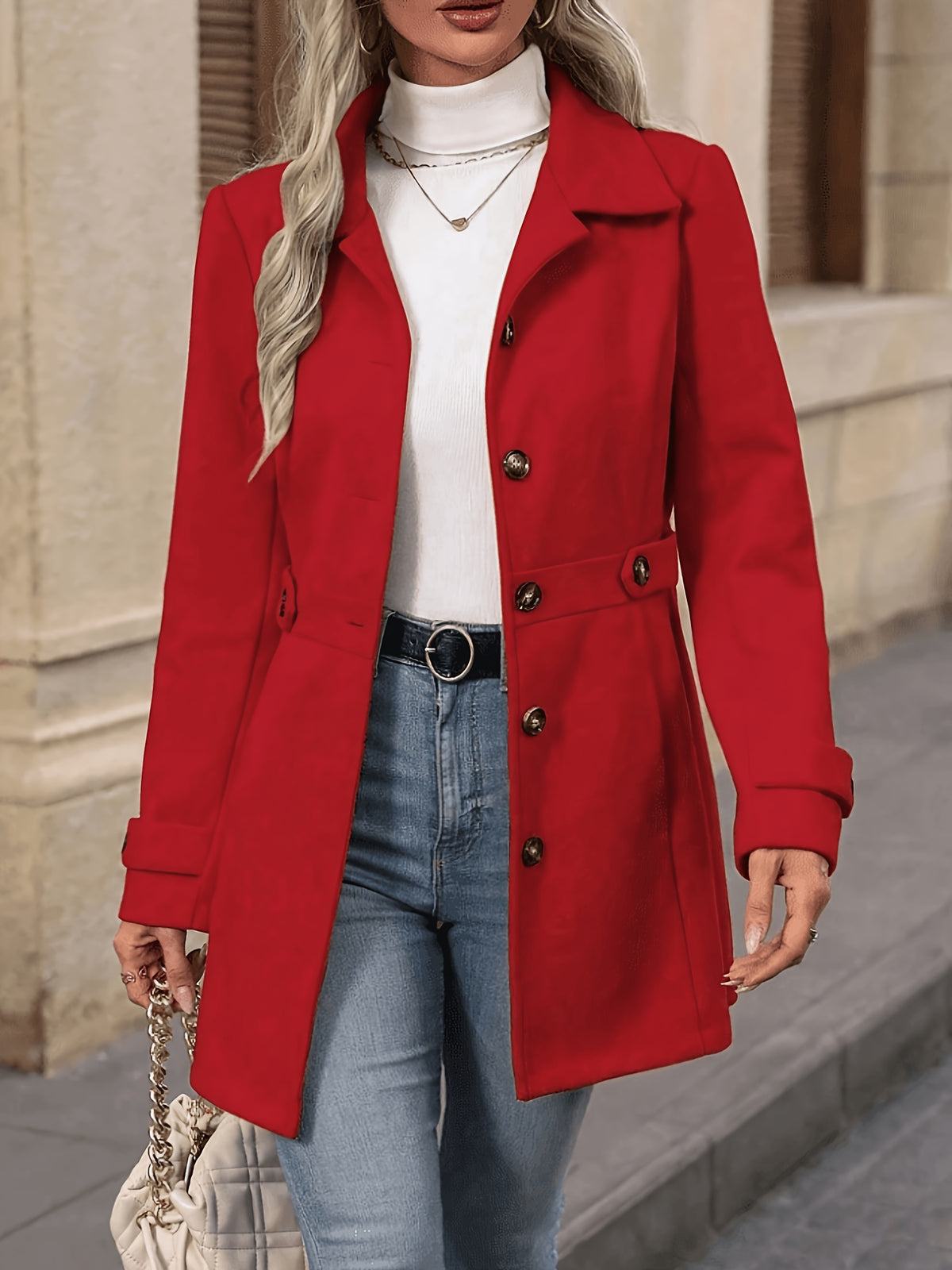 Perrine™ Waist-Cinched Mid-Length Coat