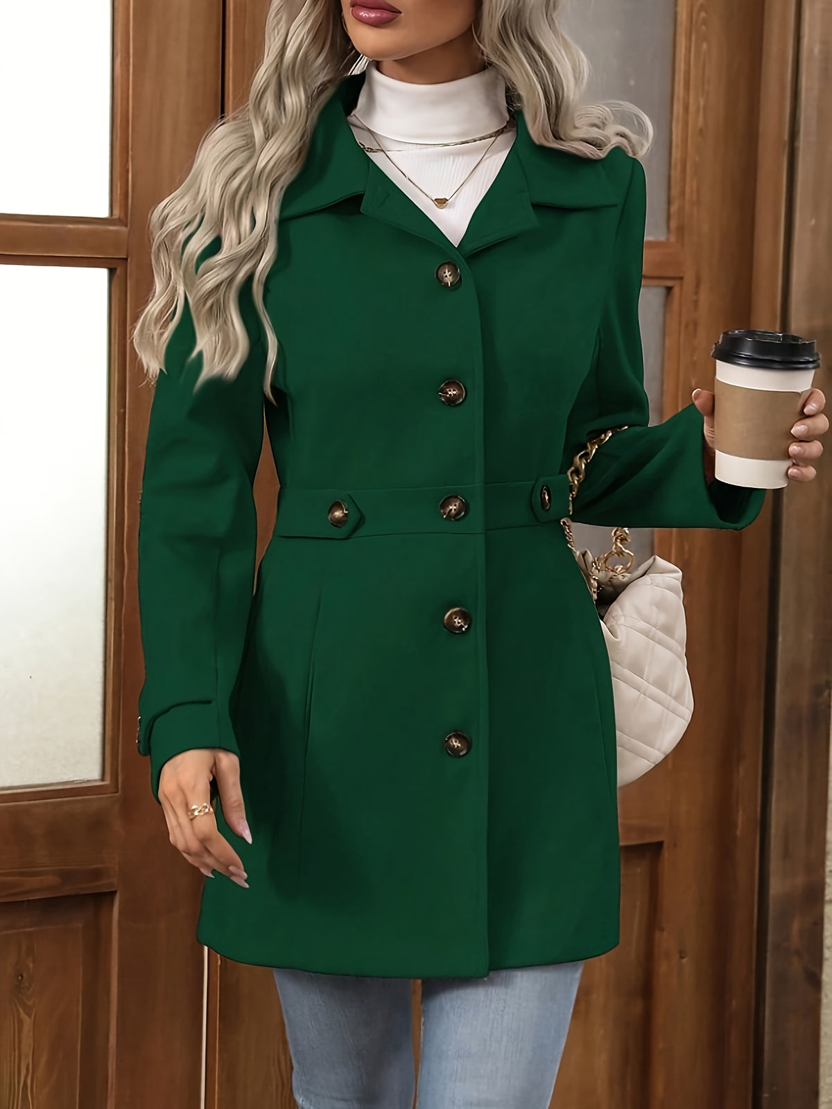 Perrine™ Waist-Cinched Mid-Length Coat