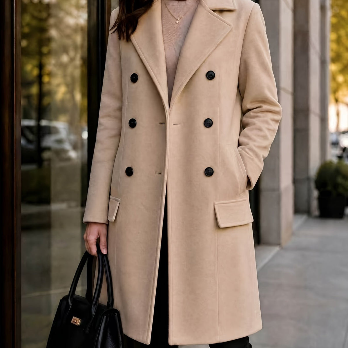 Amandine™ Long Double-Breasted Coat