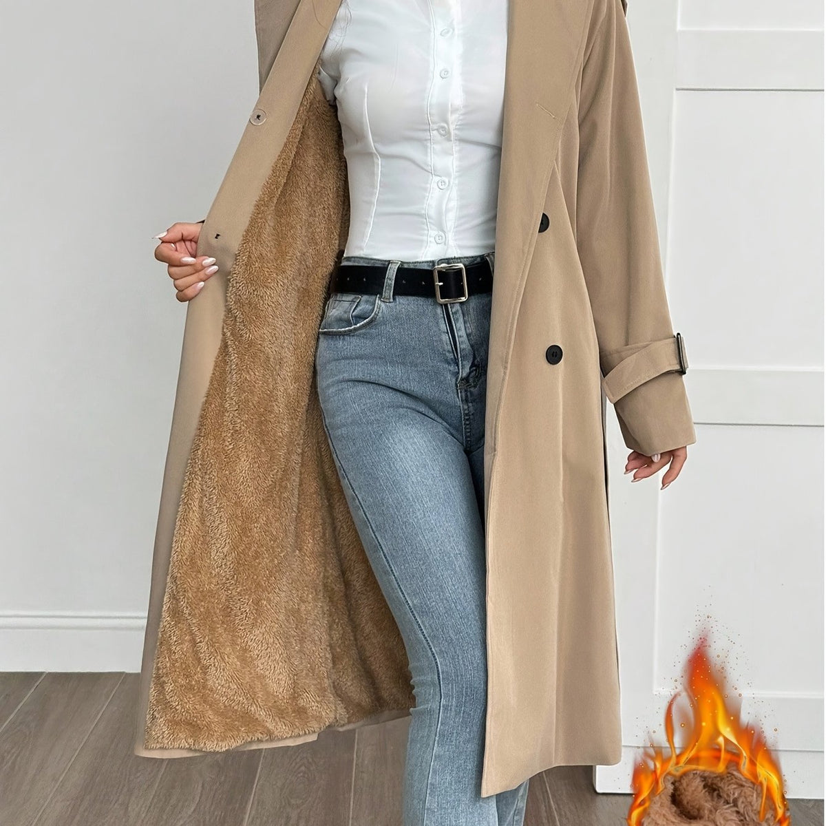 Eloise – Fleece-Lined Belted Trench Coat