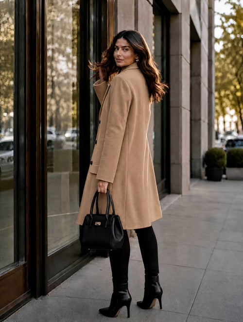 Amandine™ Long Double-Breasted Coat