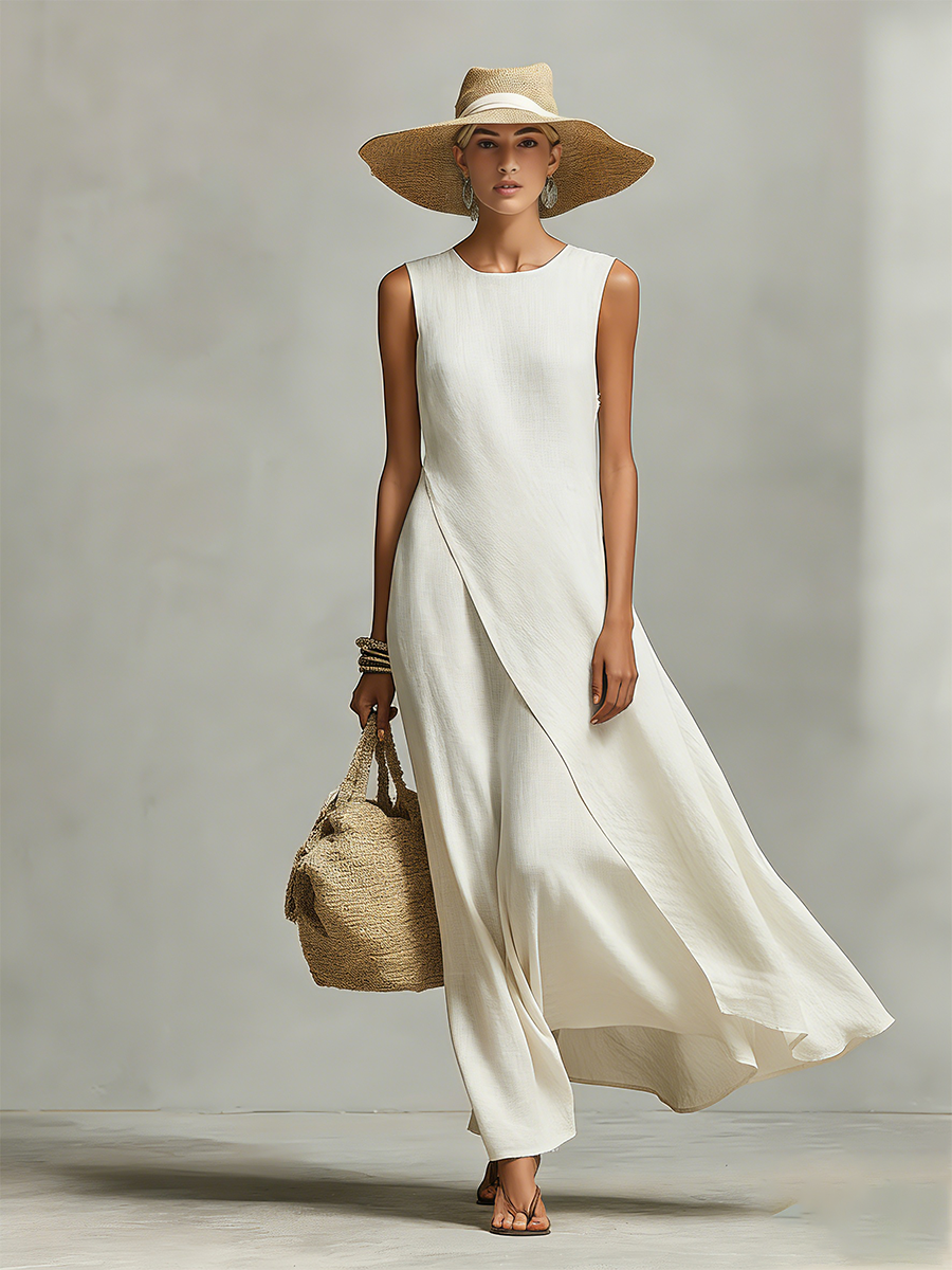 Ivory Loose-fit Maxi Dress