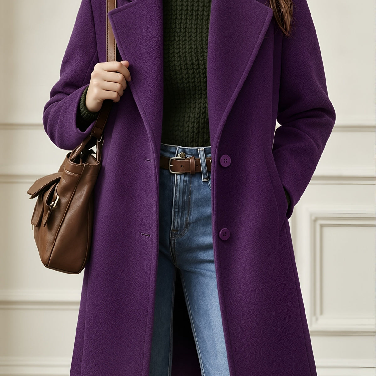 Clémence™ Mid-Length Lapel Coat