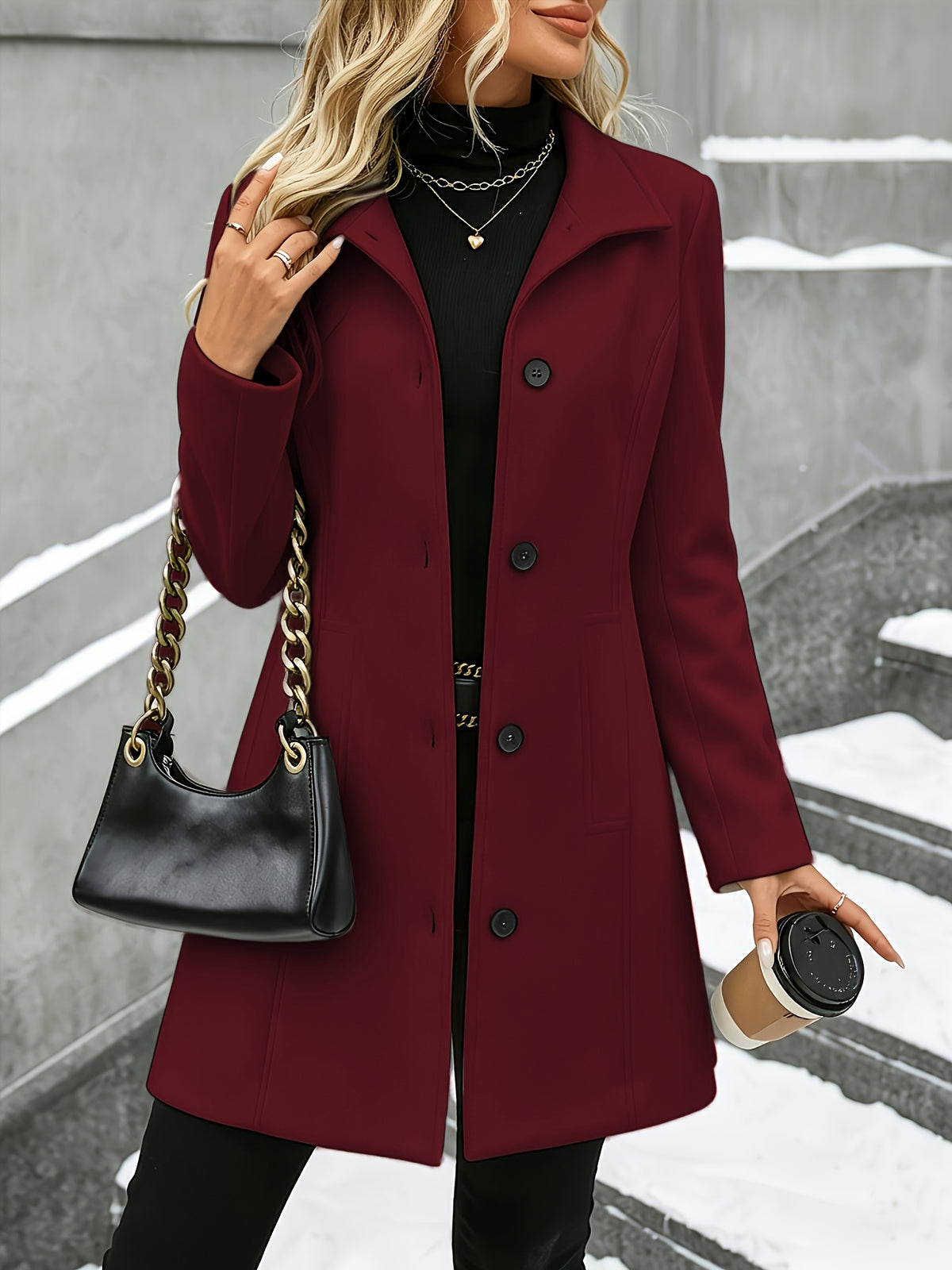 Solène™ Slim Stand-Collar Coat