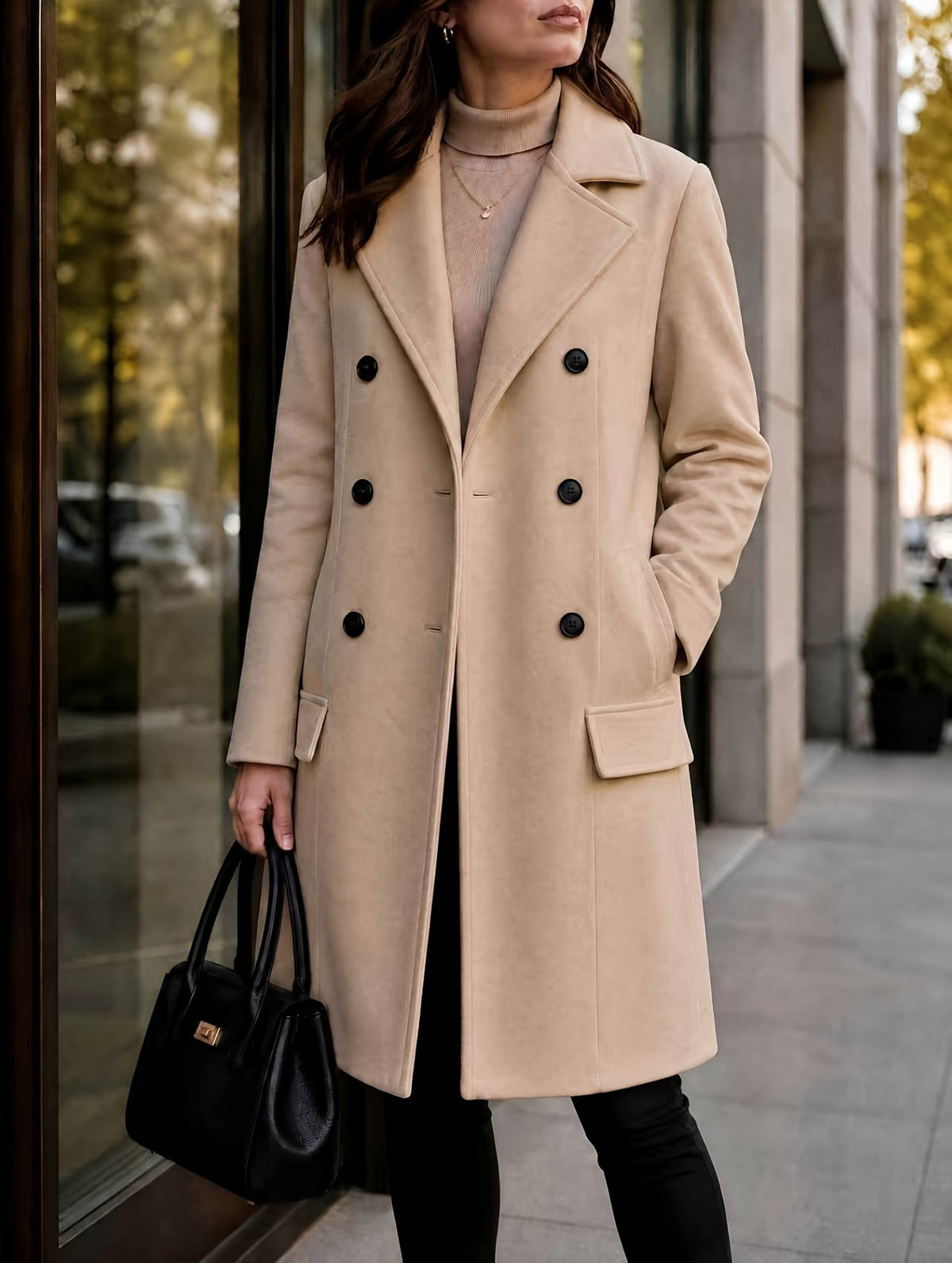 Amandine™ Long Double-Breasted Coat