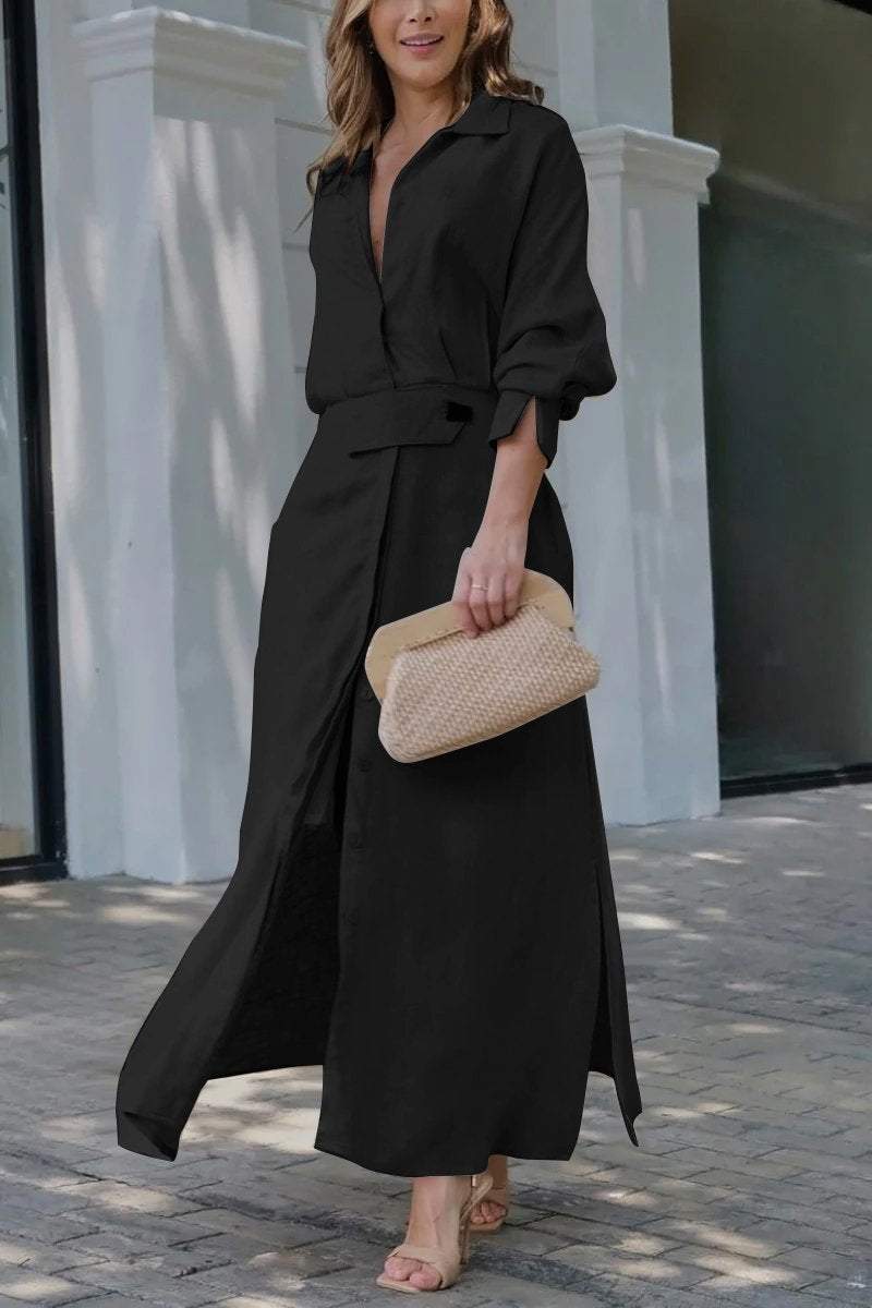 ELISABETTA | Elegant Maxidress with V-Neck and Flowing Cut for a Chic Summer