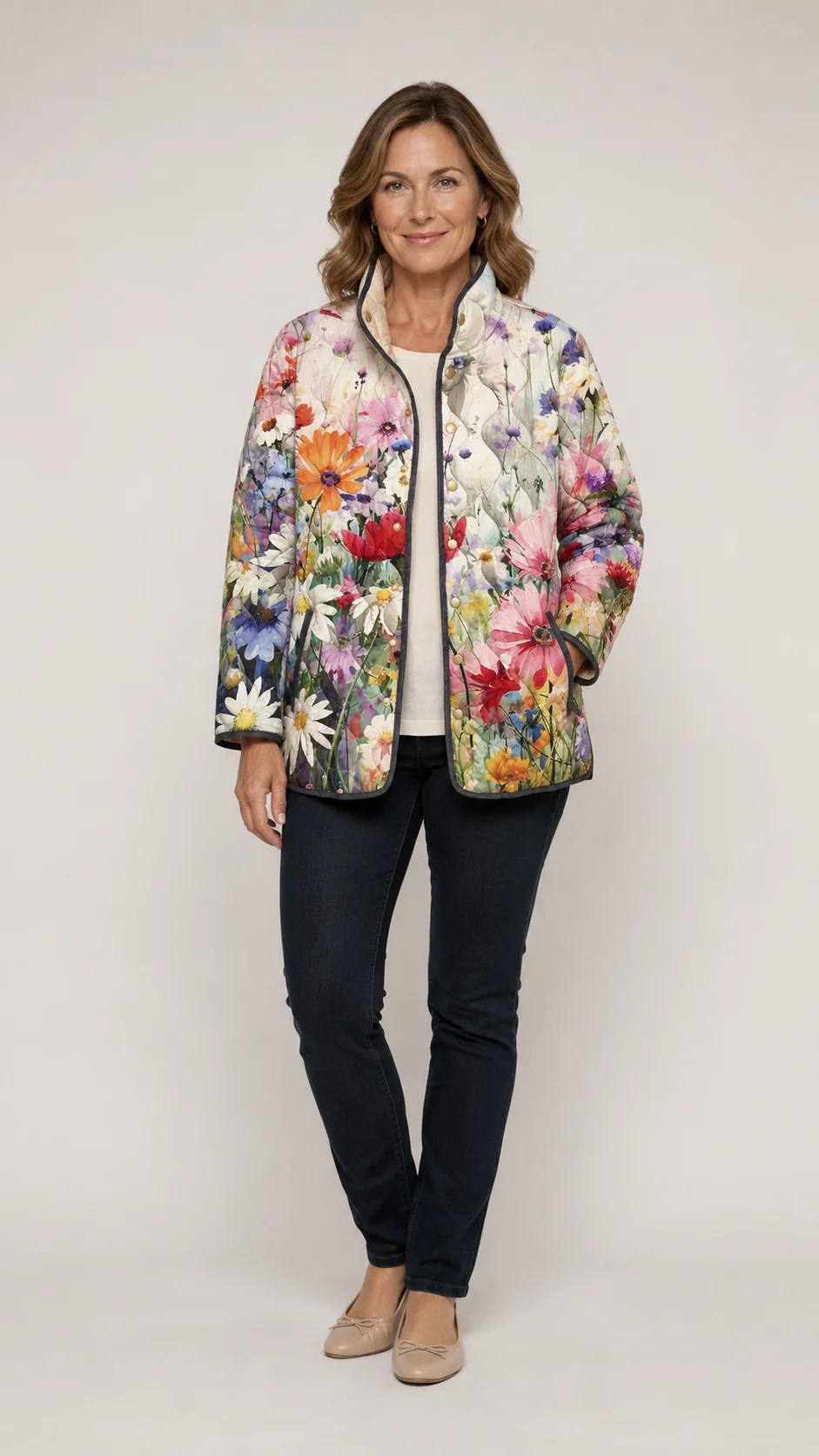 Kaia | Charming Vintage Floral Print Quilted Jacket