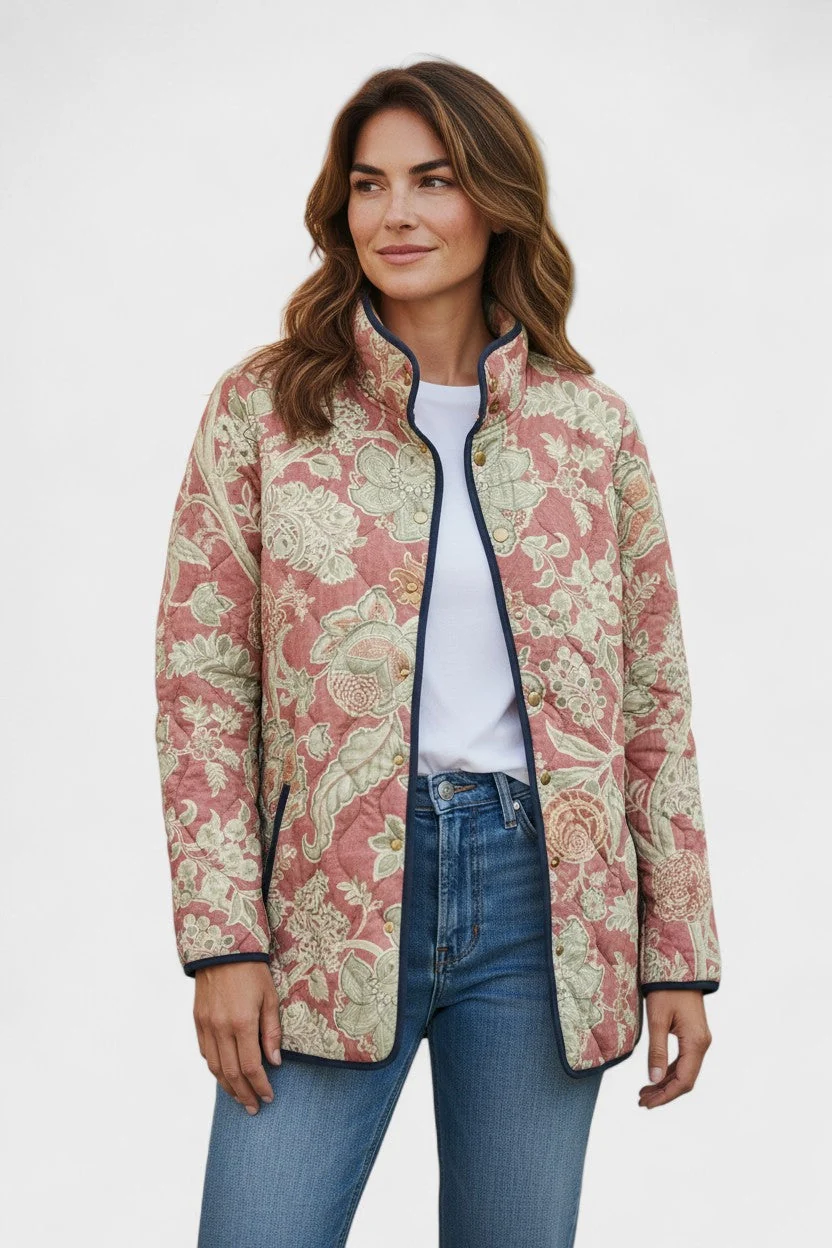 Naya | Vintage Floral Casual Quilted Jacket