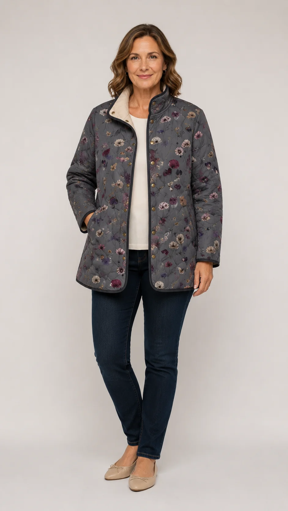 Niva | Vintage Floral Print Quilted Jacket