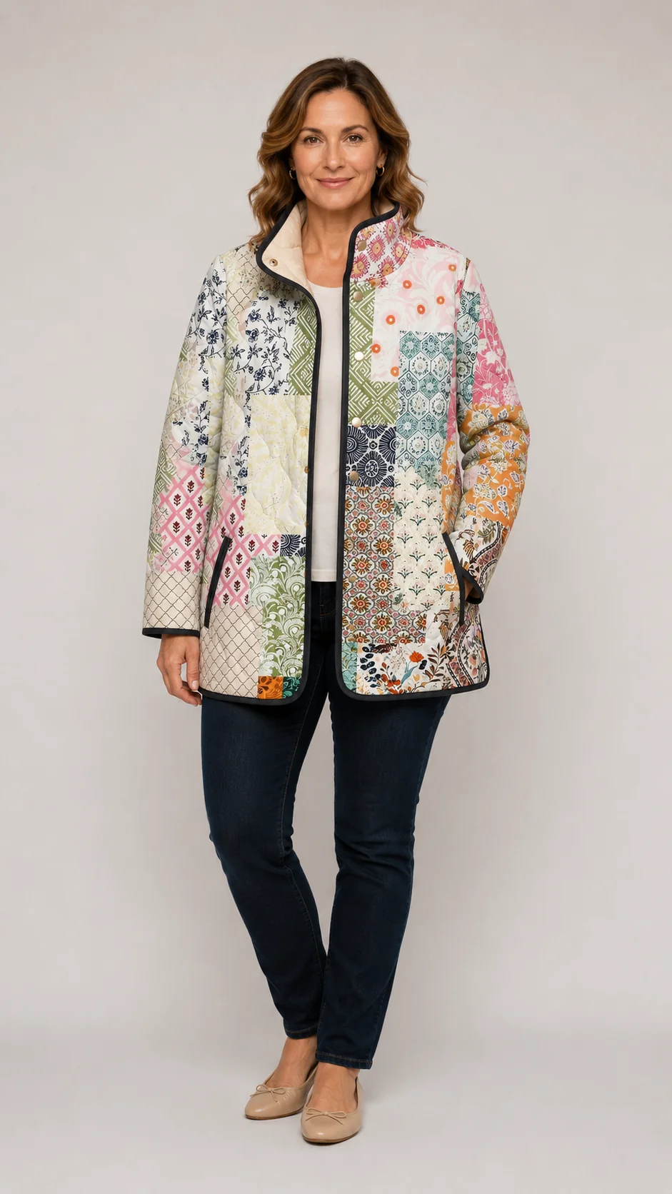 Suri | Casual Floral Print Quilted Jacket