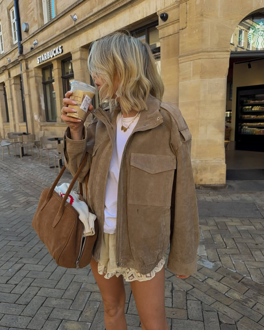 Women's Vintage Street Khaki Bomber Jacket