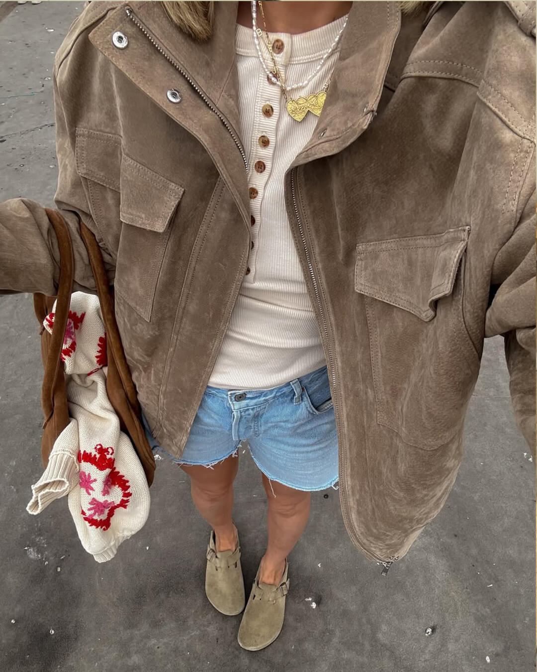 Women's Vintage Street Khaki Bomber Jacket